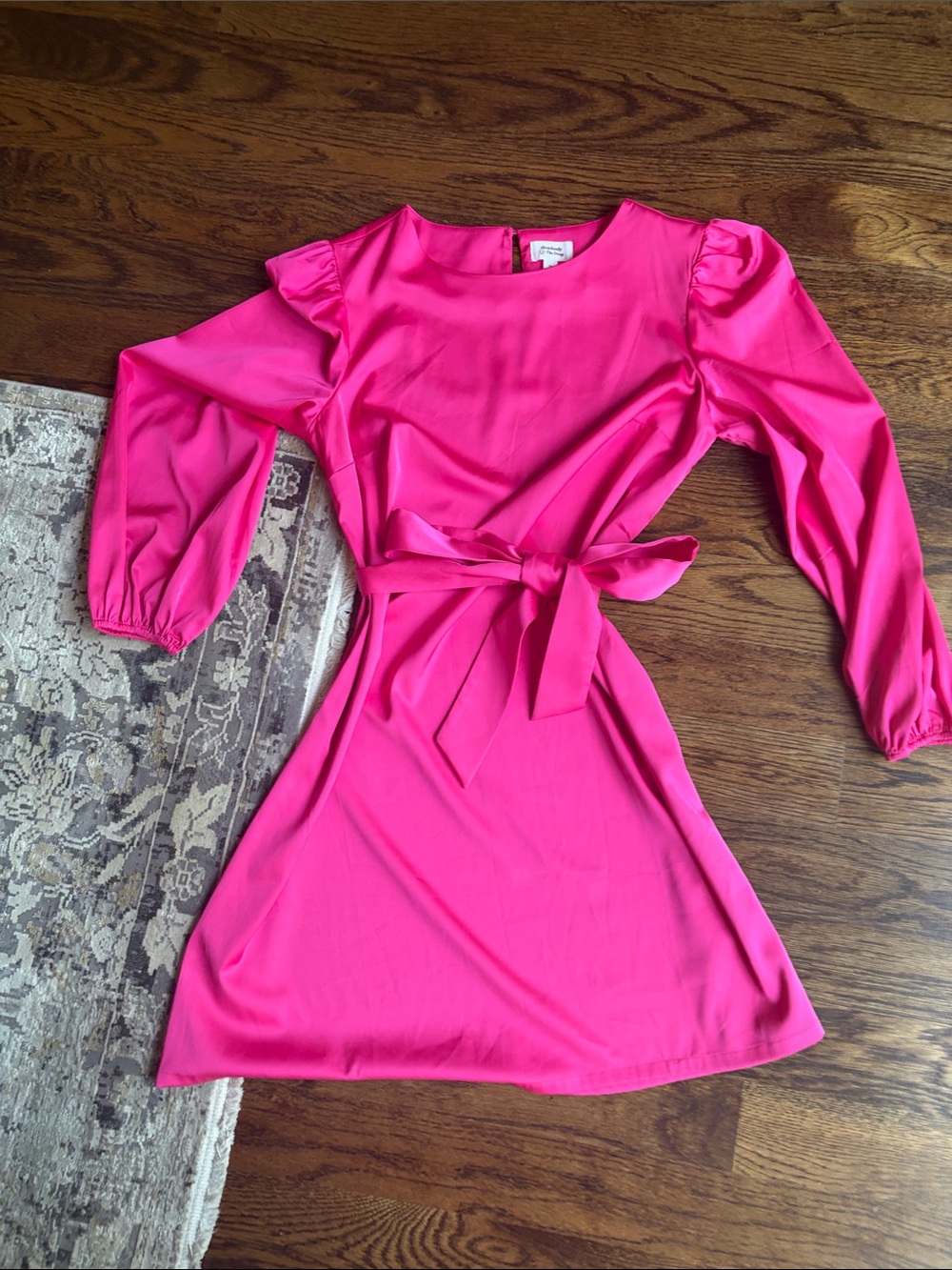 Stylish Hot Pink Tie-Waist Dress